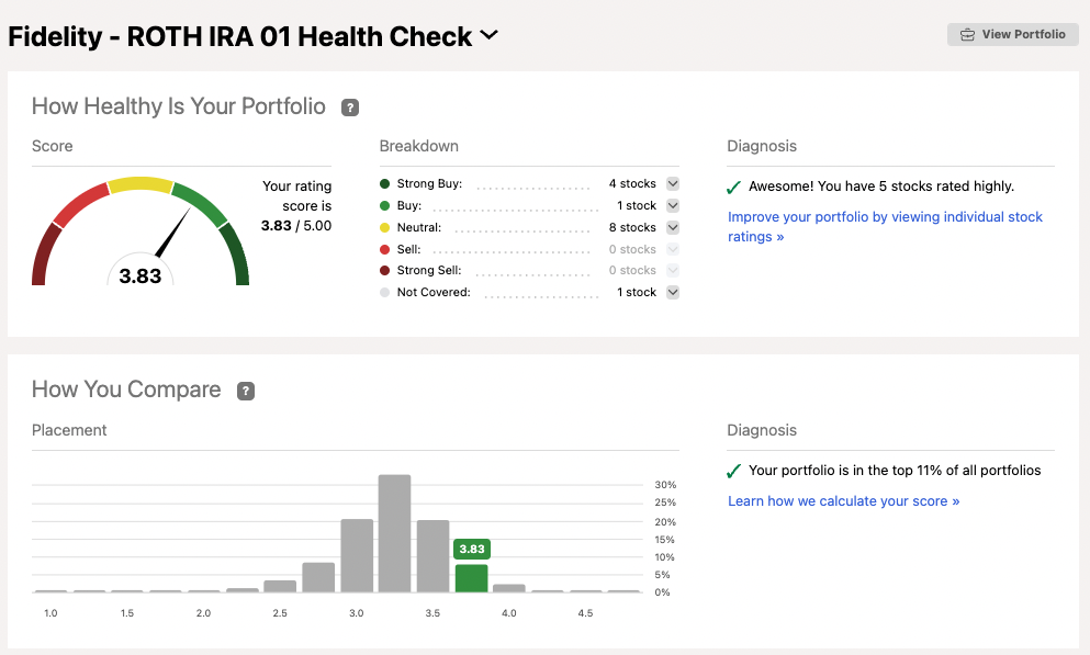 Seeking Alpha Portfolio Health Check