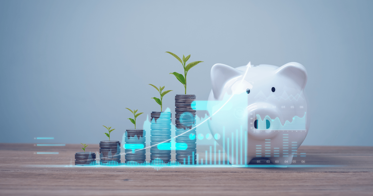 Grow Wealth Concept With Piggy Bank
