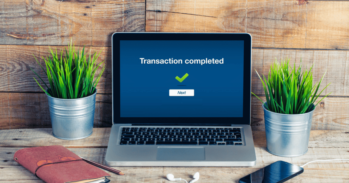 Transaction Completed on Computer Concept