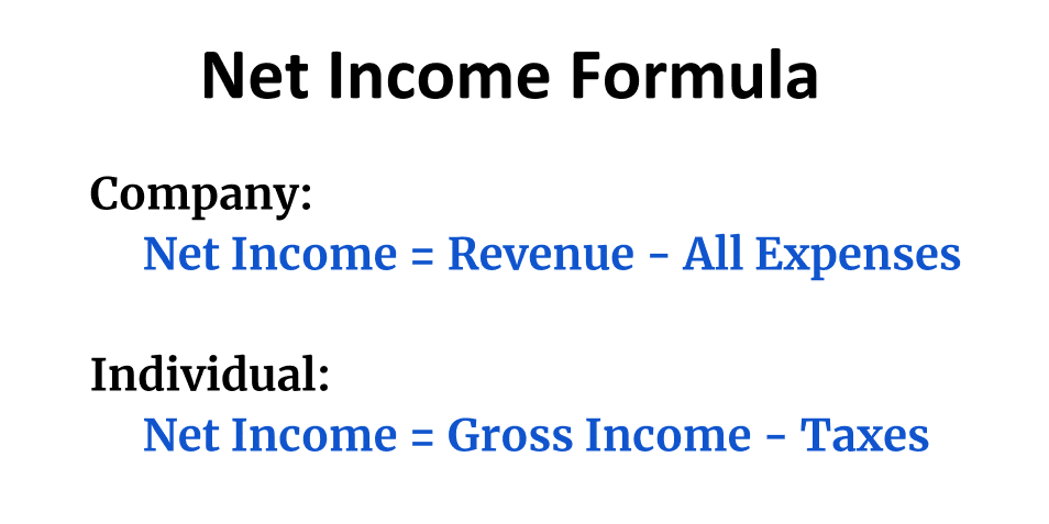 Net income formulas