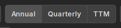 The Annual, Quarterly and TTM period switch