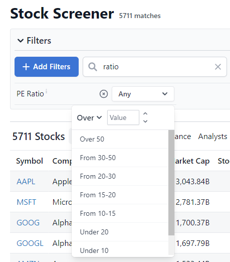 Set filter value